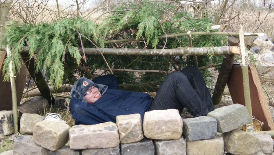 Gordon at a survival course