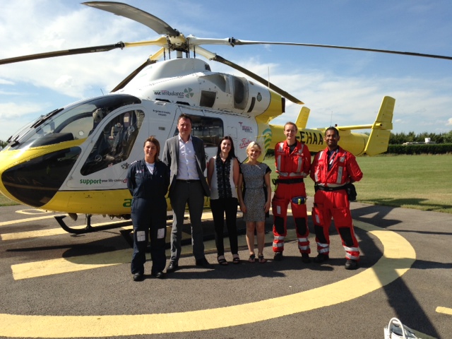 The Devitt Team with the Essex Air Ambulance Crew