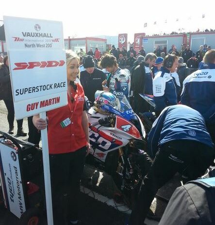 Guy Martin having a chat with Pirelli’s Jason Griffiths