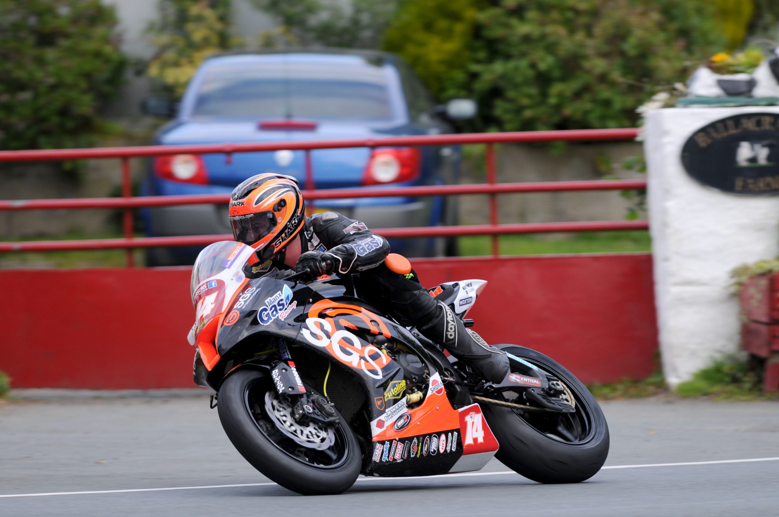 Ryan Farquhar on the SGS/Manx Gas KMR Kawasaki