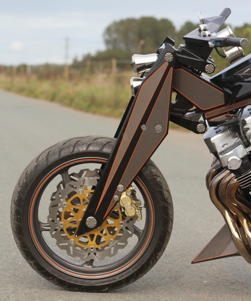 modern girder on a motorcycle