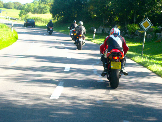 motorbike riding on the left hand side in France