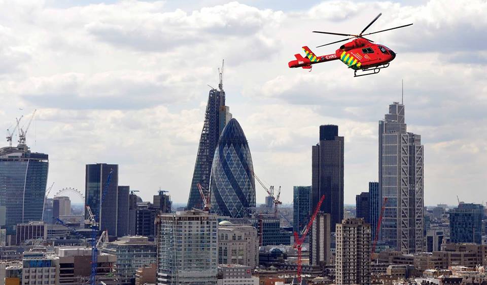 London's Air Ambulance helicopter over London 2