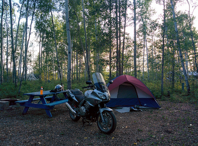 Motorcycle Camping Credit: Flickr Anson Chappell