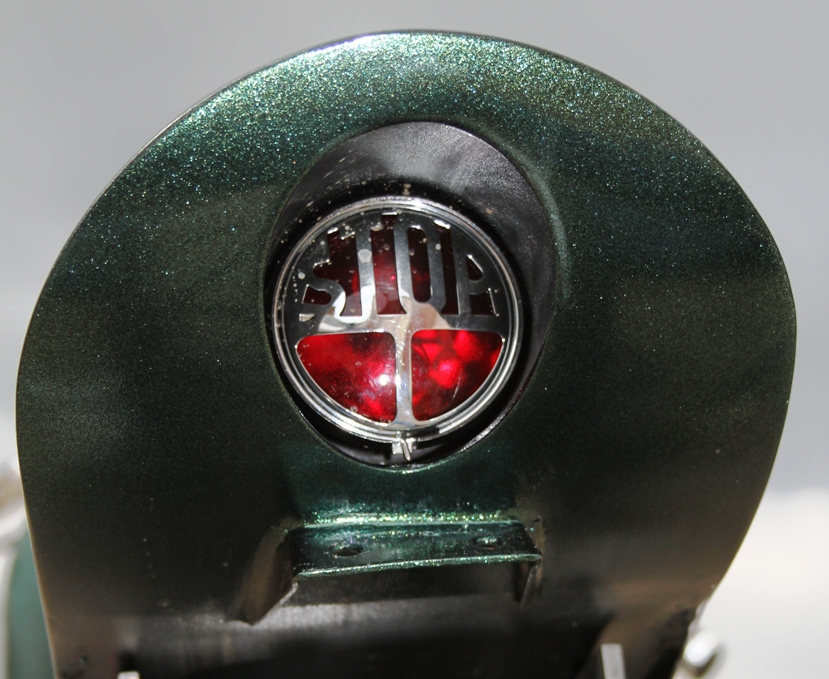 Classic Vincent tail light modification on motorcycle