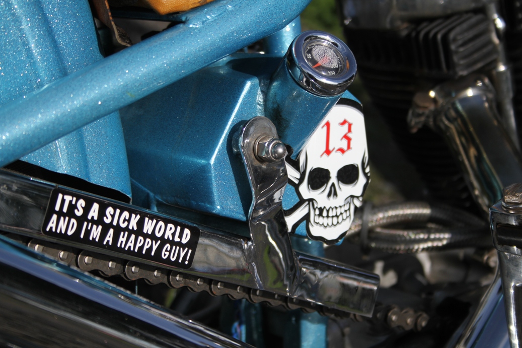 personalised stickers on motorcycle