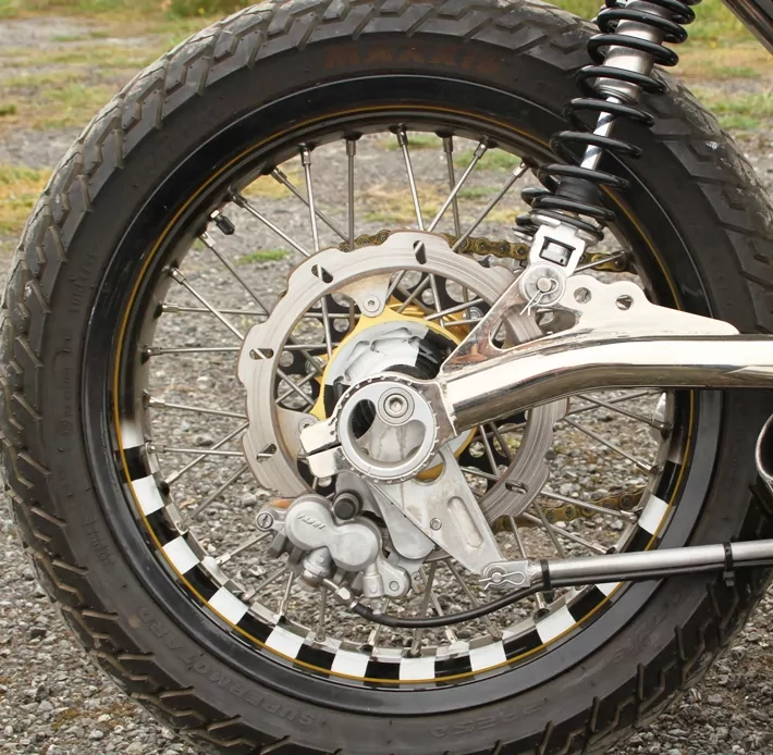 painted wheel rims on motorcycle