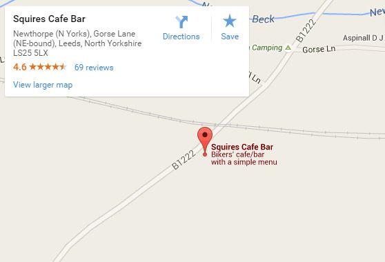 Squires biker cafe map