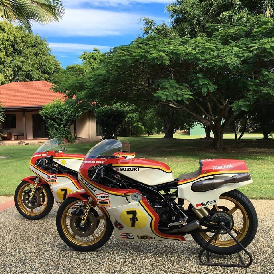 Sheene's winning 1976/77 Suzuki's