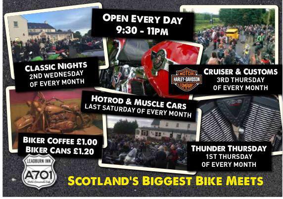 Leadburn Cafe poster for bike night credit facebook official page