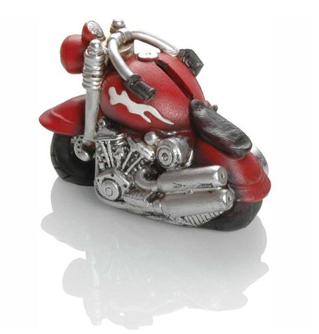 red motorcycle moneybox