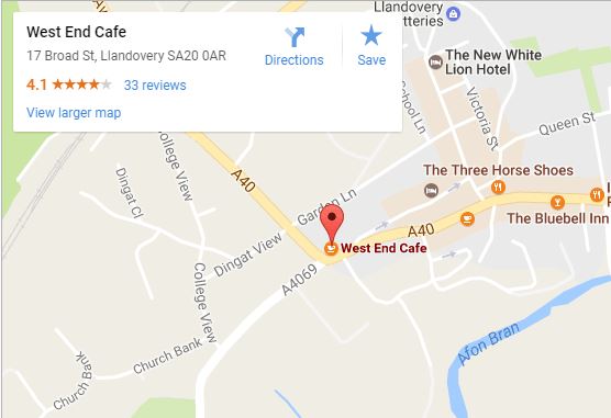 West End Cafe map