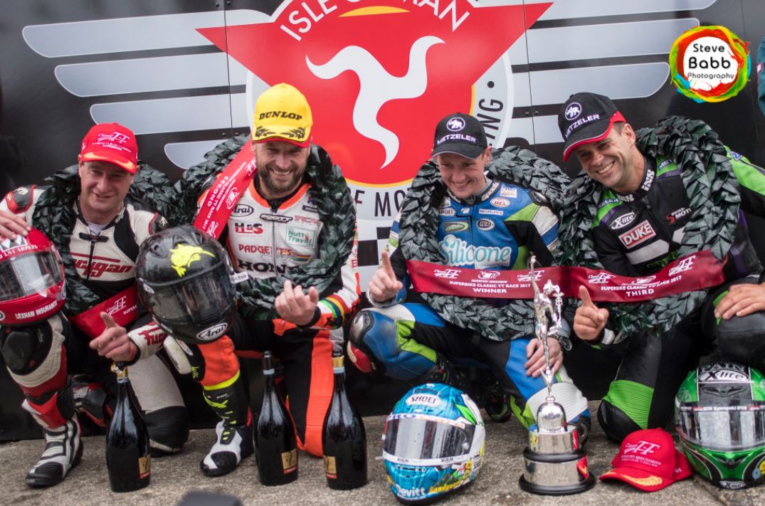 David Johnson Bruce Anstey Dean harrison Horst Saiger Superbike Classic TT 2017 image credit Steve Babb Photography