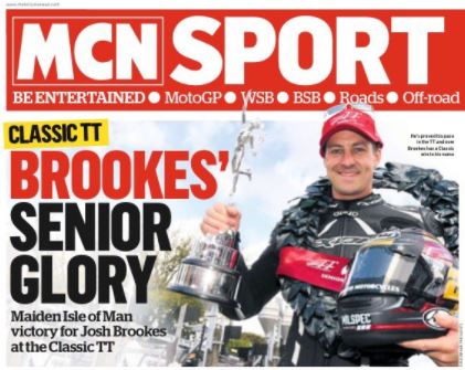 Josh Brooks Classic TT 2017 victory image credit @MCNnews Twitter