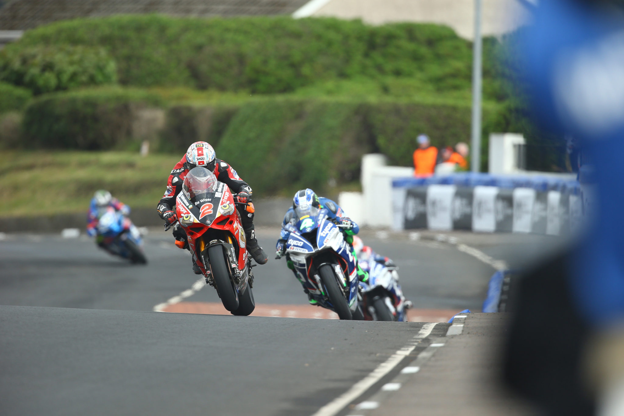 Glenn Irwin won a thrilling race at the NW200 credit Double Red