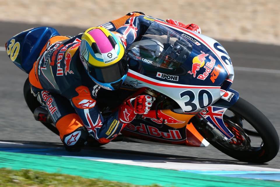 Max Cook on track during Red Bull Rookies MotoGP testing