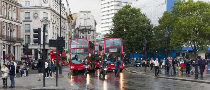 London bus and motorbike