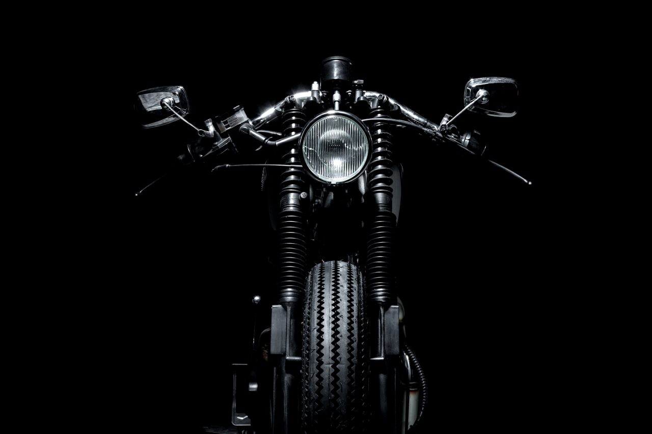 black and white motorcycle