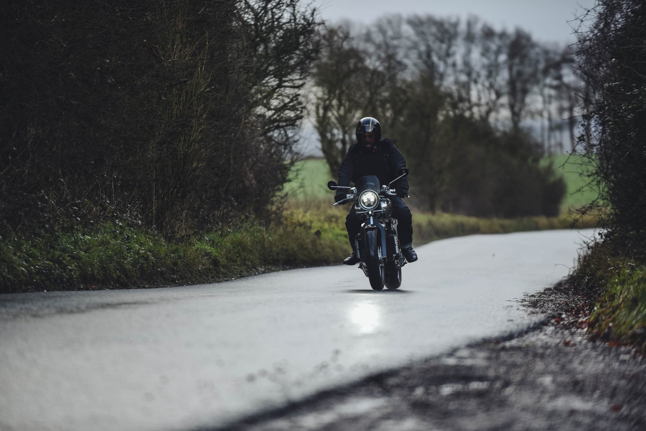 Motorcycle riding on road