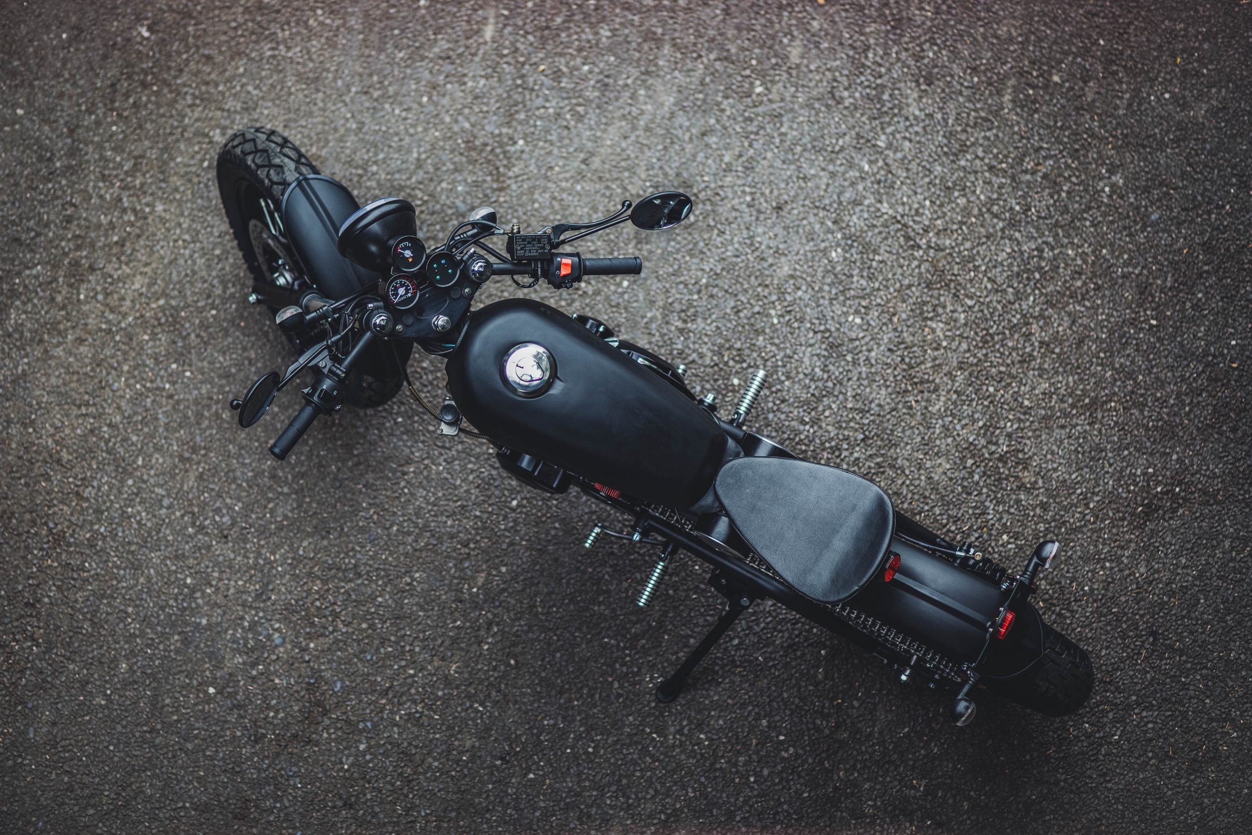 Birdseye view of motorbike