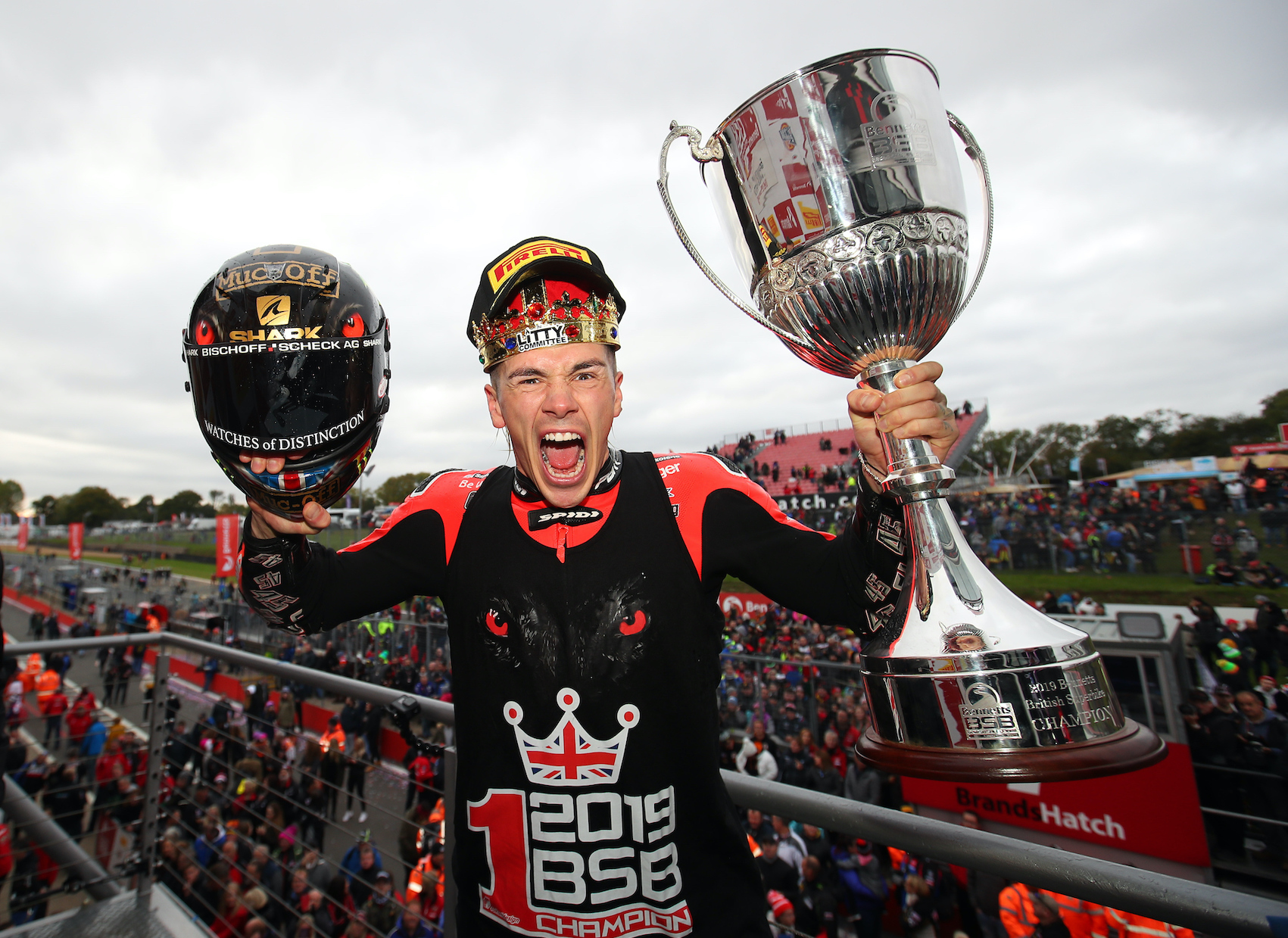 Scott Redding celebrating his BSB Victory