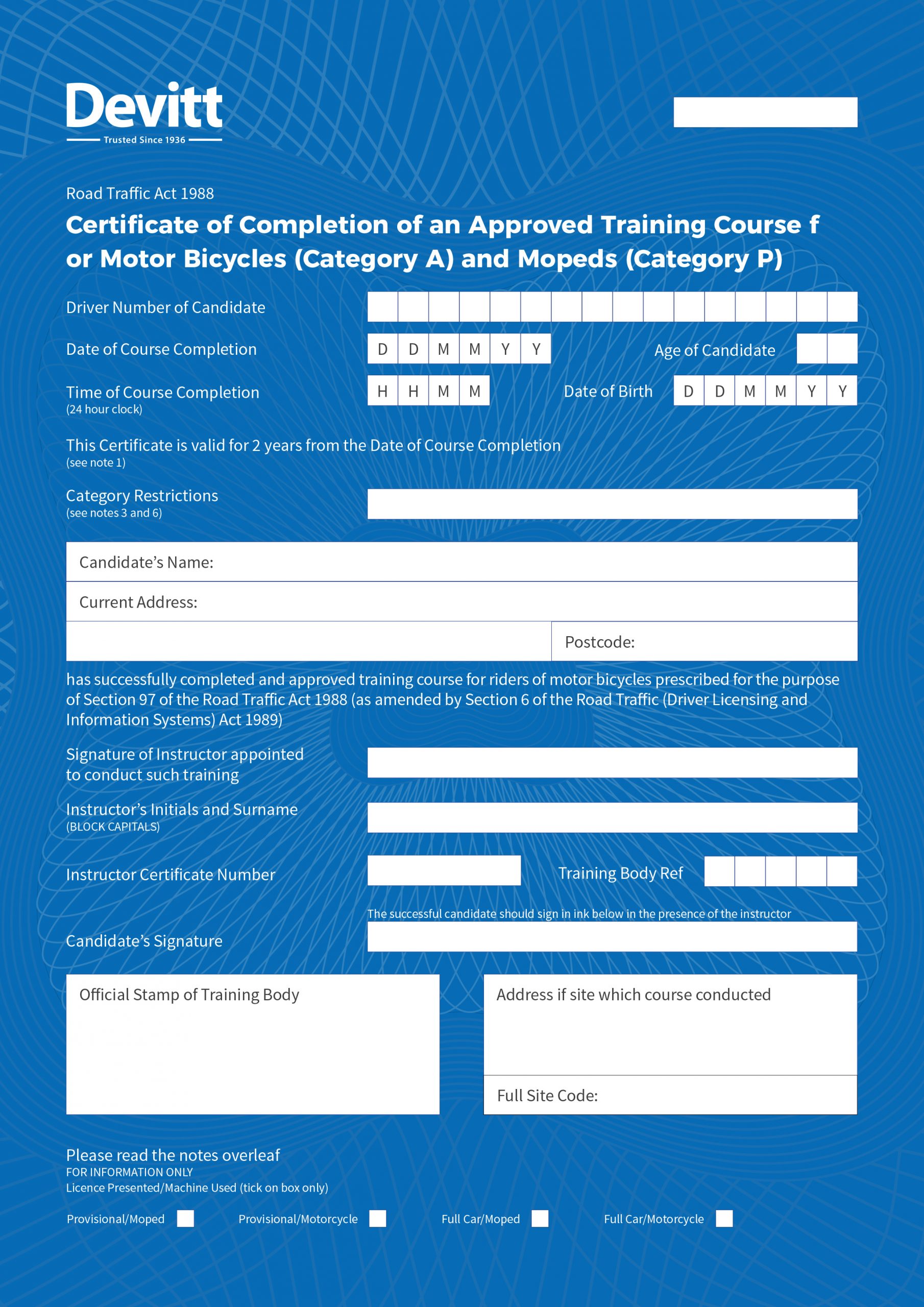 Cbt test cost 125cc deals