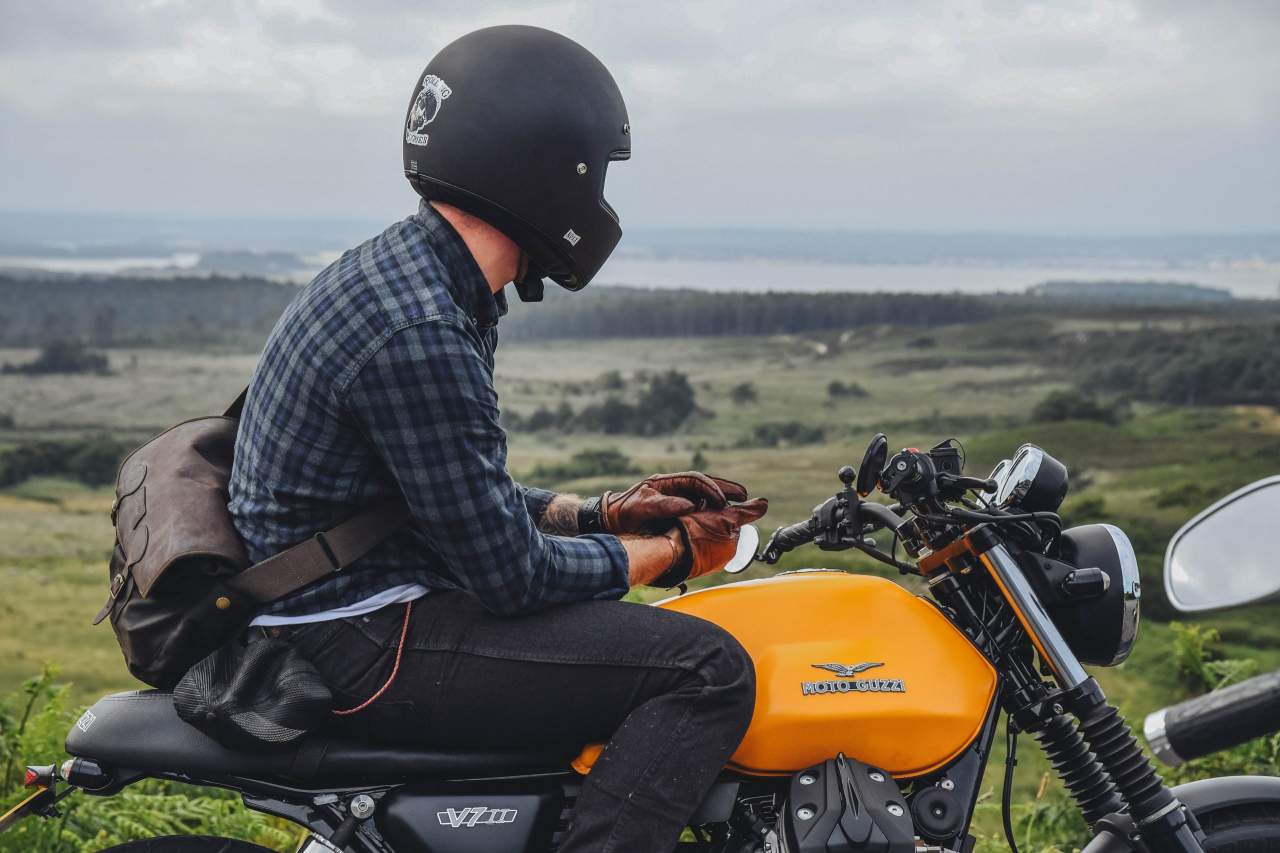 Man sitting on bike