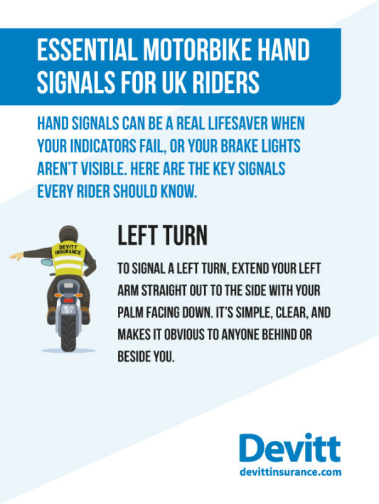Left Turn Motorbike Hand Signal