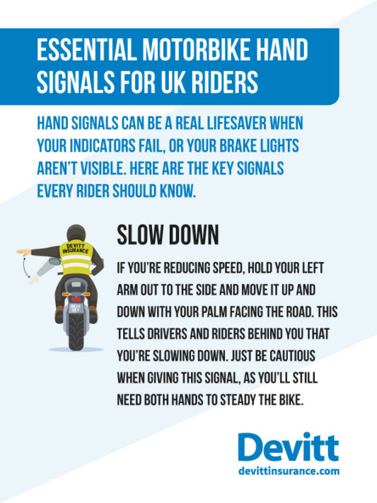 Slow Down Motorbike Hand Signal