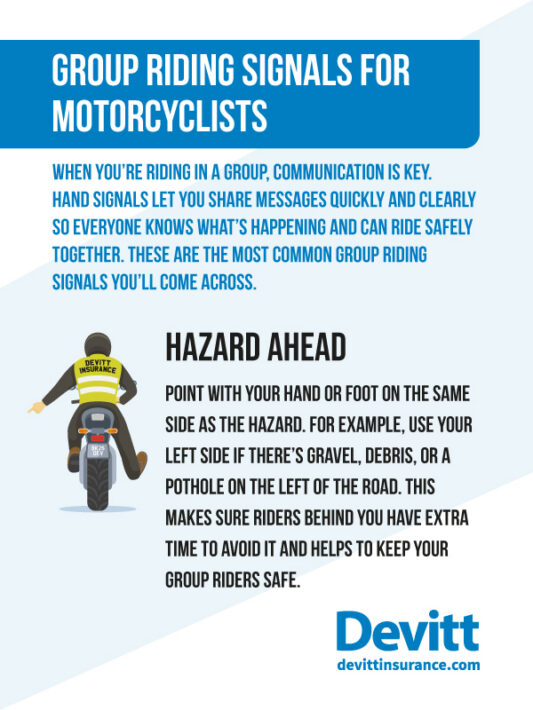 Hazard Ahead Motorbike Hand Signal