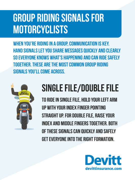 Single File/Double File Motorbike Hand Signal