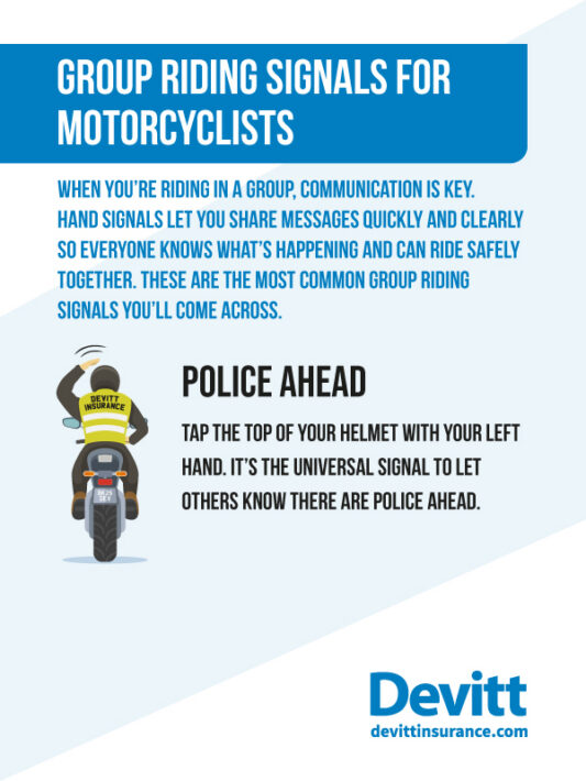 Police Ahead Motorbike Hand Signal