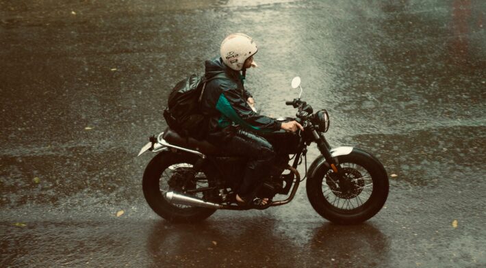 Riding your motorcycle in the rain